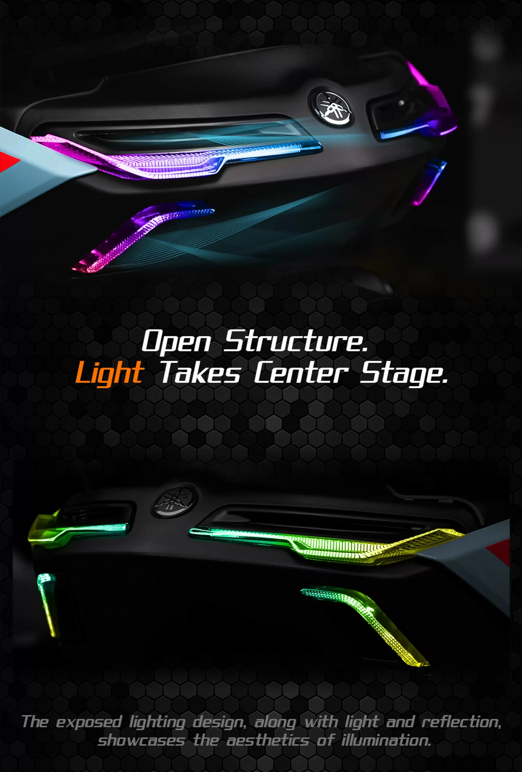 Yamaha NMAX tail light installed on scooter – smoked version