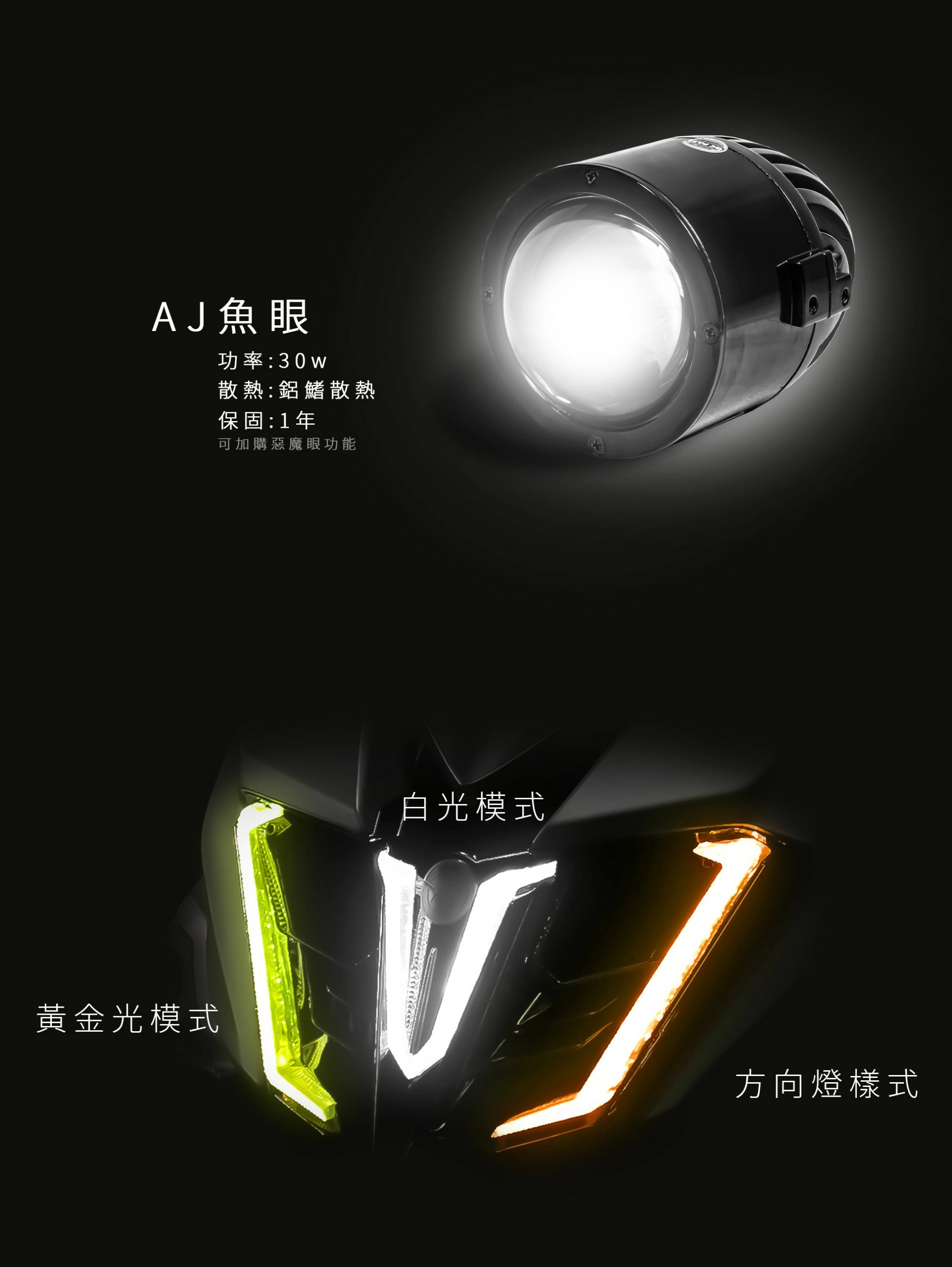 AJJETS大燈日行燈/惡魔眼版魚眼