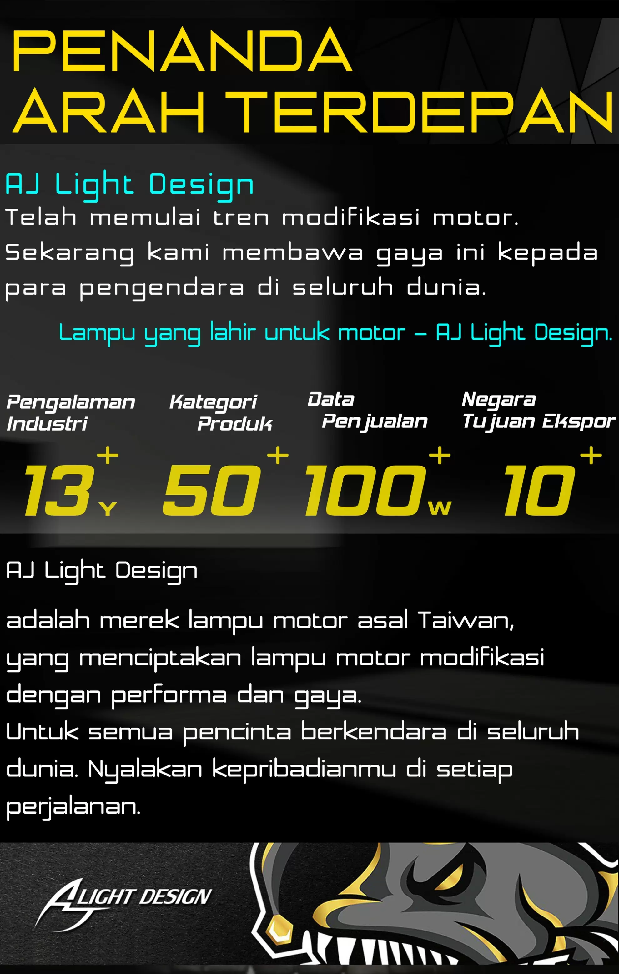 Lampu belakang XMAX dari AJ Design dengan sein terintegrasi