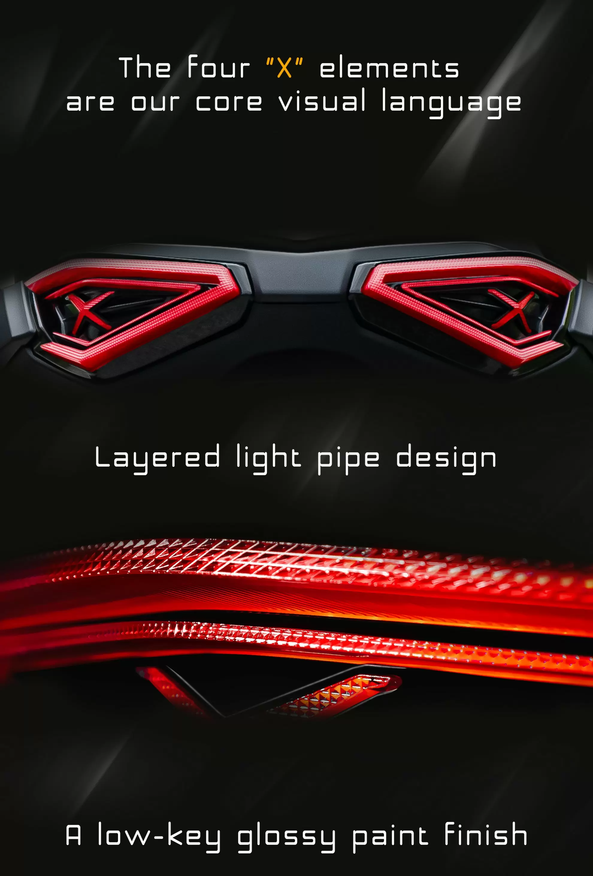 Rear angle showcasing AJ XMAX rear light with LED upgrade