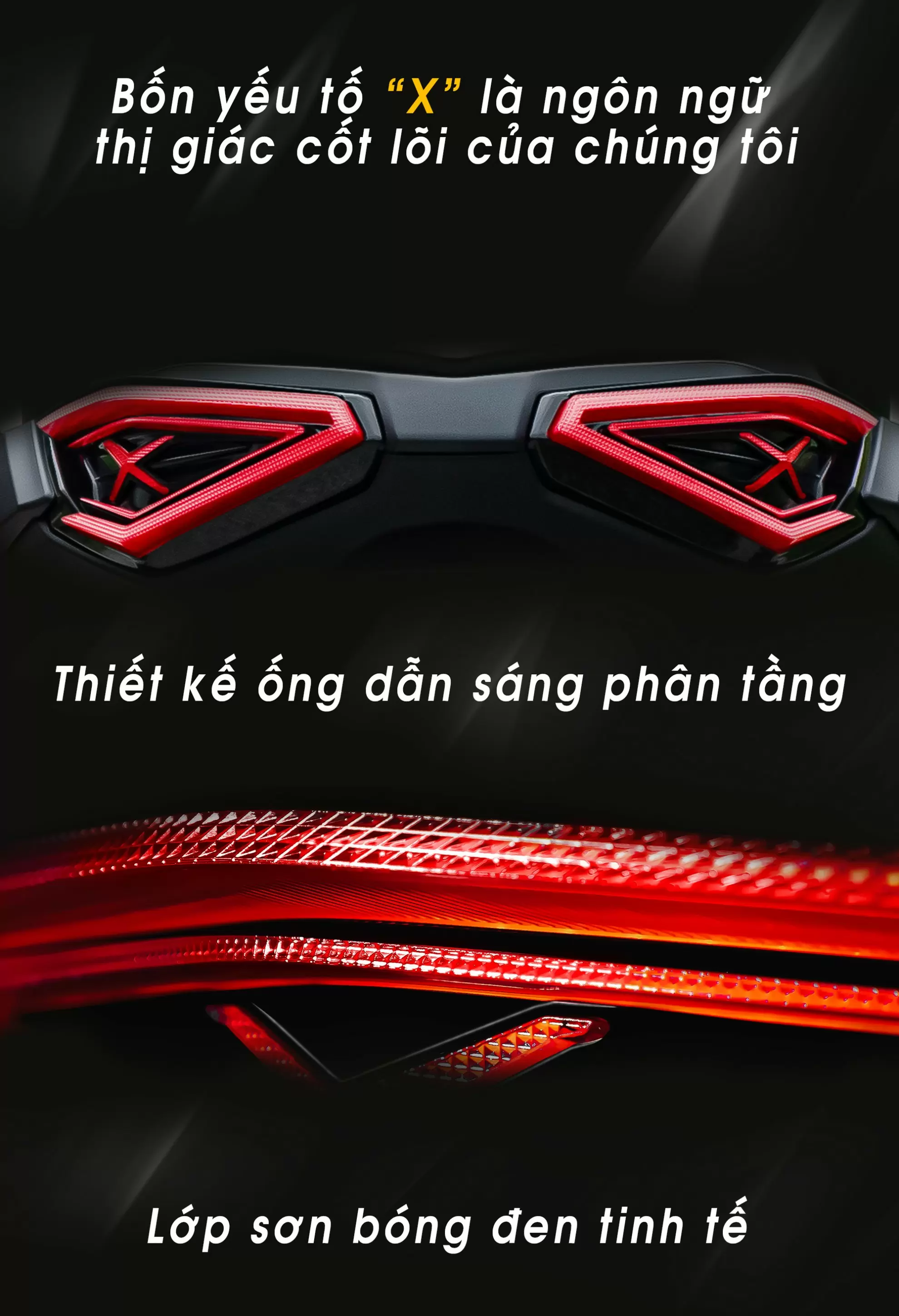 Góc nhìn phía sau với đèn hậu AJ XMAX nâng cấp LED