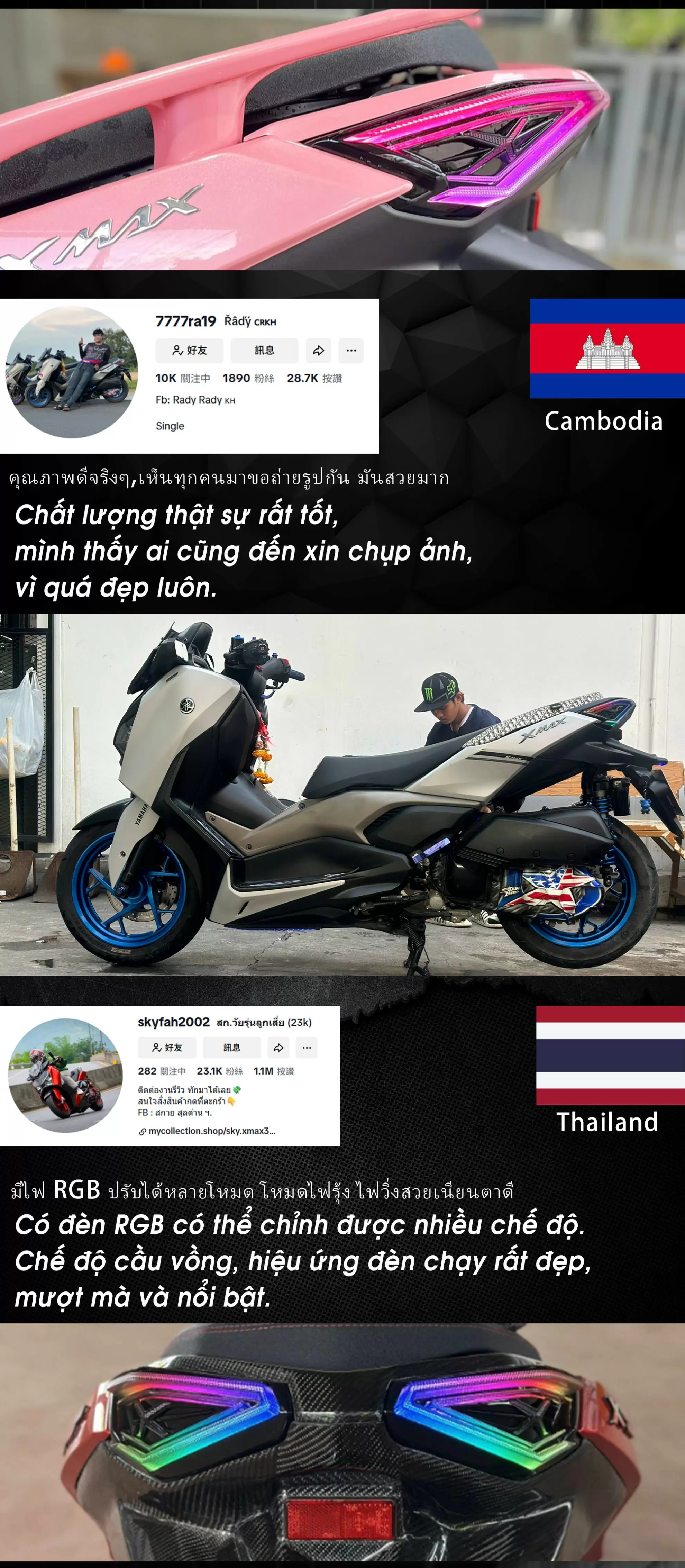 Đèn hậu độ XMAX của AJ – dành cho xe Yamaha