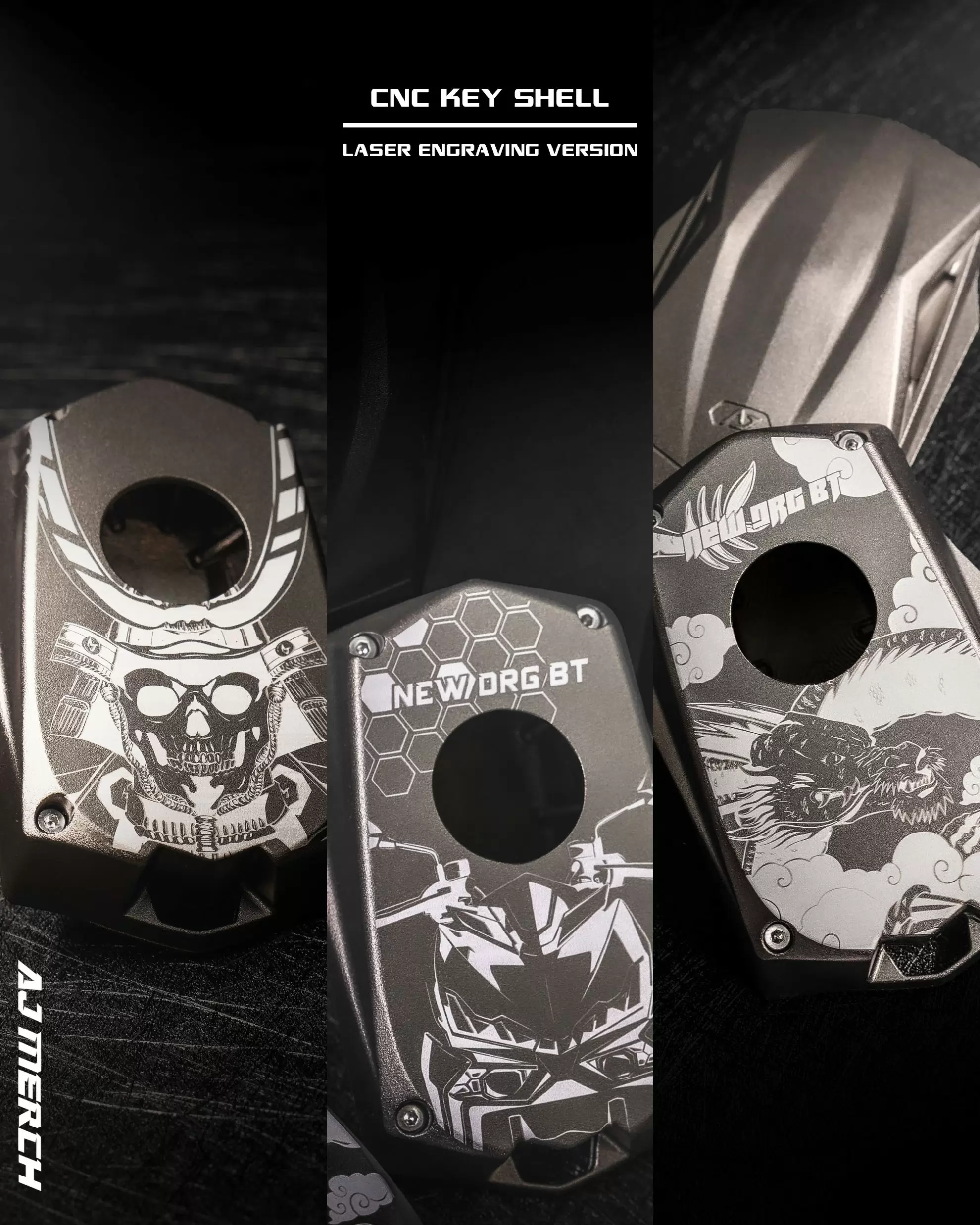 AJ SYM Keyless 鑰匙殼 圖雕款